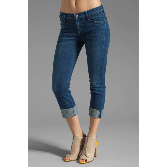 Citizens Of Humanity Jeans 28 Blue Denim Dani Cropped Straight Leg Cuffed - Picture 13 of 13